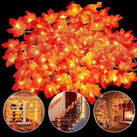 Fall Leaves Garland Lights | Thanksgiving Table & Home Décor with 40 LED Lights and Maple Leaf String Garland Fall Leaves Garland Lights | Thanksgiving Table & Home Décor with 40 LED Lights and Maple Leaf String Garland